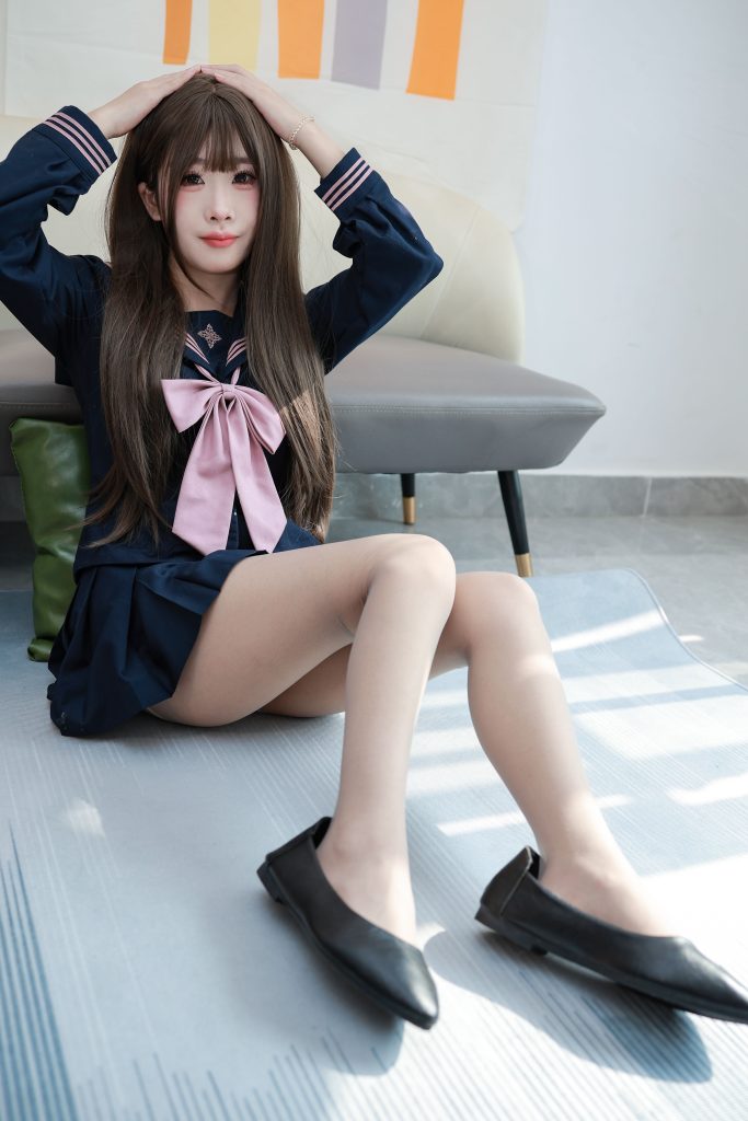 091期：薄肉丝，平底鞋，jk制服学院风